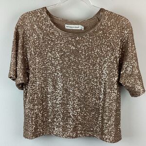NWOT Rebecca Minkoff Brown Sequin Top | Small